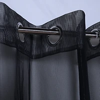 Outdoor Decor No Se'Em Grommet Top Sheer Single Curtain Panel