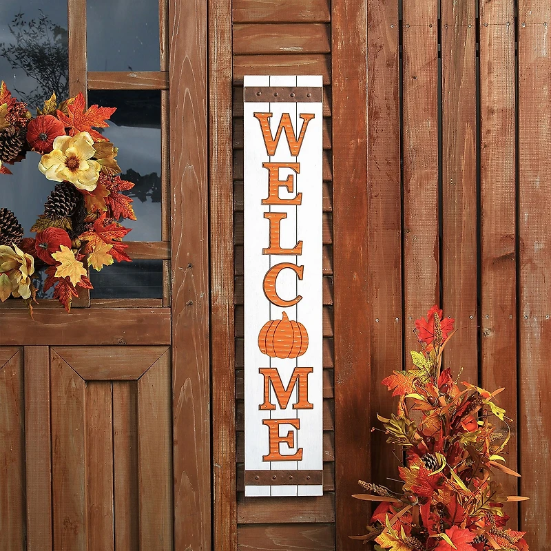 Glitzhome Fall Wooden Welcome Thanksgiving Porch Sign