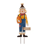 Glitzhome Fall Metal Scarecrow Thanksgiving Yard Art
