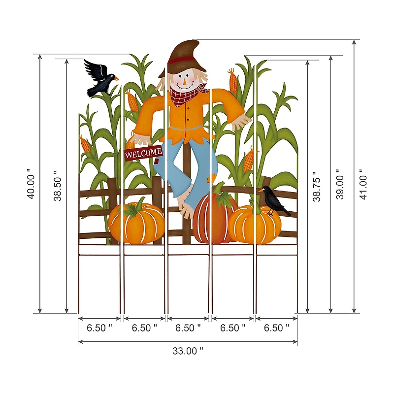 Glitzhome Fall Metal Scarecrow Thanksgiving Yard Art
