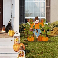 Glitzhome Fall Metal Scarecrow Thanksgiving Yard Art
