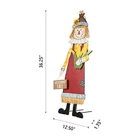 Glitzhome Metal Scarecrow Thanksgiving Yard Art