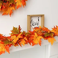 Glitzhome Fall Lighted Maple Leaves Christmas Indoor Garland