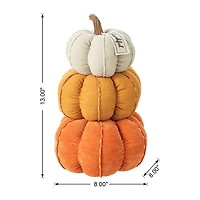 Glitzhome Fall Stacked Fabric Pumpkin Thanksgiving Tabletop Decor