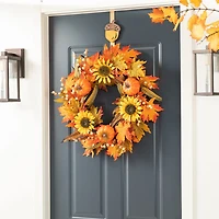 Glitzhome Fall Metal Wreath 3-pc. Wall Hook