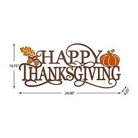 Glitzhome Happy Thanksgiving Decor Metal Wall Art