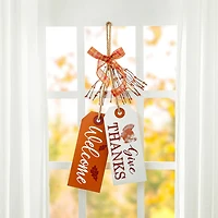 Glitzhome Harvest Wooden Give Thanks Door Hanger Wall Art