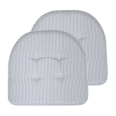 Sweet Home Collection™ Pinstripe U Shaped Memory Foam 17" x 16" Chair Cushions