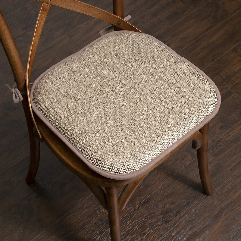 Sweet Home Collection™ Cameron Memory Foam No Slip Back 16" x Chair Pad Cushion with Ties