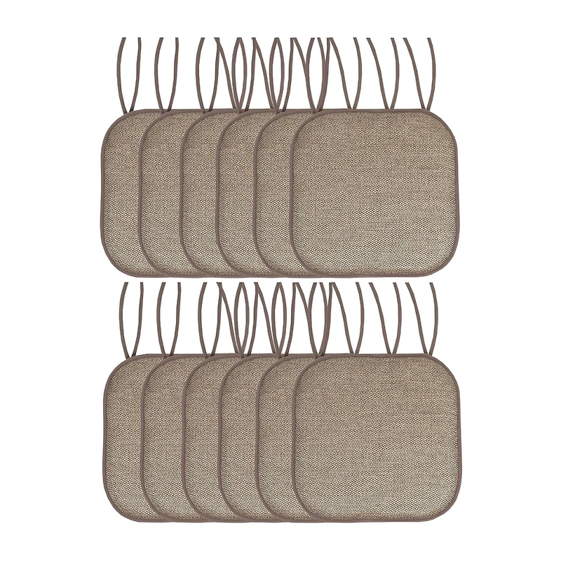 Sweet Home Collection™ Cameron Memory Foam No Slip Back 16" x Chair Pad Cushion with Ties