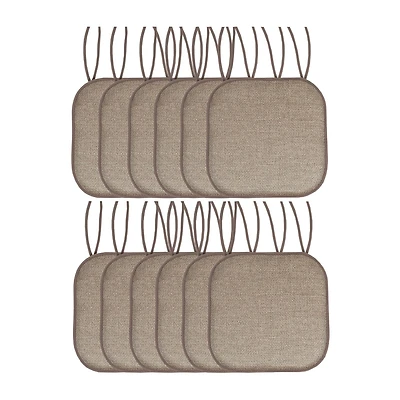 Sweet Home Collection™ Cameron Memory Foam No Slip Back 16" x Chair Pad Cushion with Ties