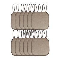 Sweet Home Collection™ Cameron Memory Foam No Slip Back 16" x Chair Pad Cushion with Ties