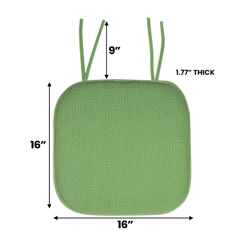 Sweet Home Collection™ Honeycomb Memory Foam Non-Slip 16" x Chair Cushion Pad with Ties
