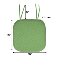 Sweet Home Collection™ Honeycomb Memory Foam Non-Slip 16" x Chair Cushion Pad with Ties