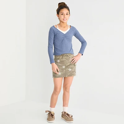 Vanilla Star Big Kid Girls Denim Skirt