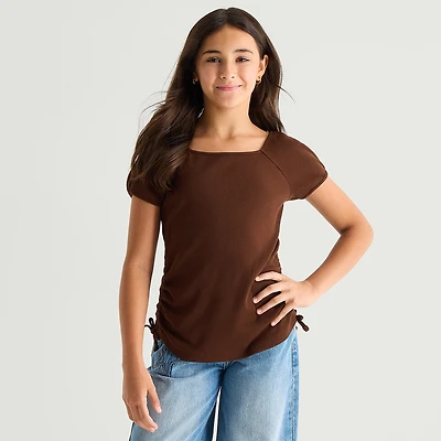 Thereabouts Little & Big Kid Girls Square Neck Short Sleeve T-Shirt