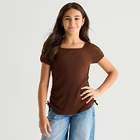 Thereabouts Little & Big Kid Girls Square Neck Short Sleeve T-Shirt