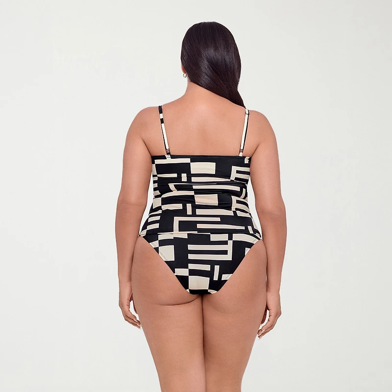 S3 Swim Womens Geometric Tankini Swimsuit Top
