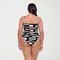 S3 Swim Womens Geometric Tankini Swimsuit Top