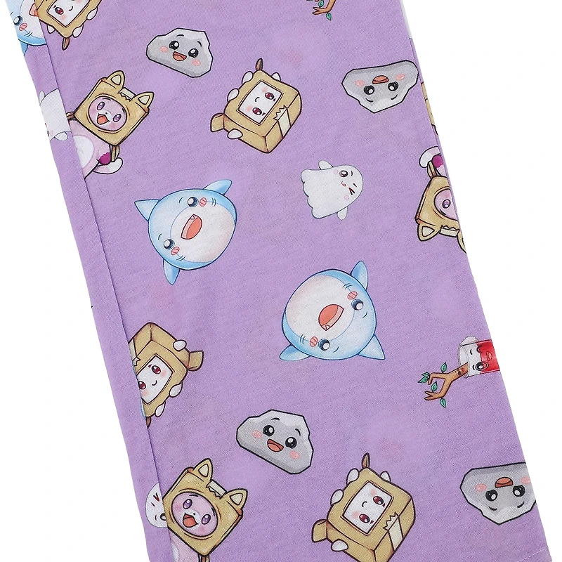 Little & Big Kid Girls Lankybox Crew Neck Short Sleeve 2-pc. Pajama Set