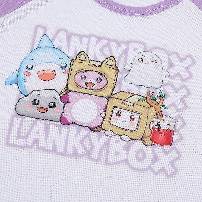 Little & Big Kid Girls Lankybox Crew Neck Short Sleeve 2-pc. Pajama Set