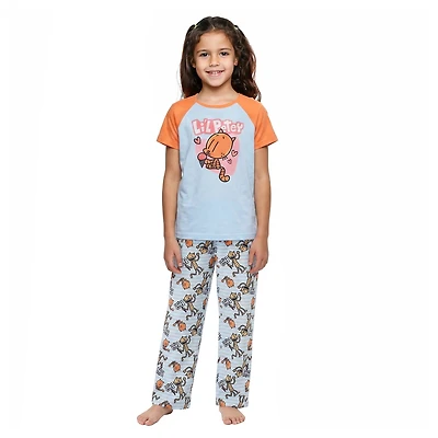Little & Big Kid Girls Crew Neck Short Sleeve 3-pc. Pajama Set