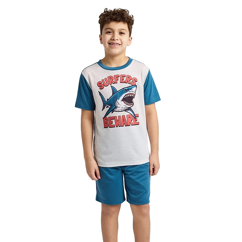 Little & Big Kid Boys Crew Neck Short Sleeve 4-pc. Pajama Set