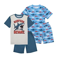 Little & Big Kid Boys Crew Neck Short Sleeve 4-pc. Pajama Set