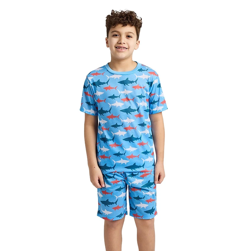 Little & Big Kid Boys Crew Neck Short Sleeve 4-pc. Pajama Set