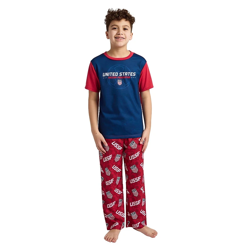 Little & Big Kid Boys Crew Neck Short Sleeve 3-pc. Pajama Set