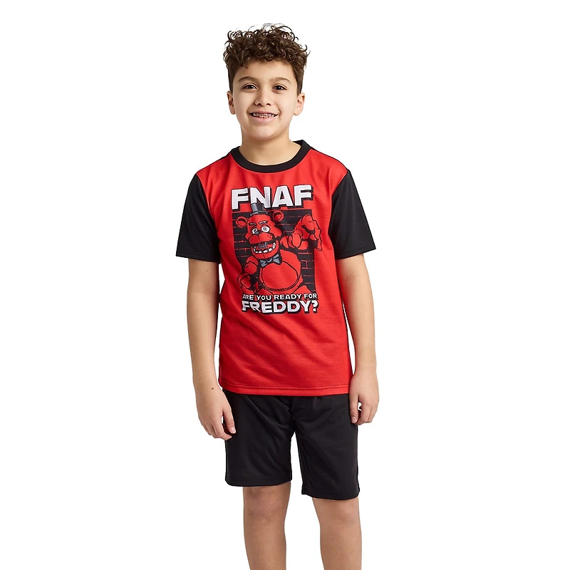 Little & Big Kid Boys Five Nights at Freddys Crew Neck Short Sleeve 4-pc. Pajama Set
