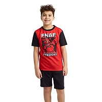 Little & Big Kid Boys Five Nights at Freddys Crew Neck Short Sleeve 4-pc. Pajama Set