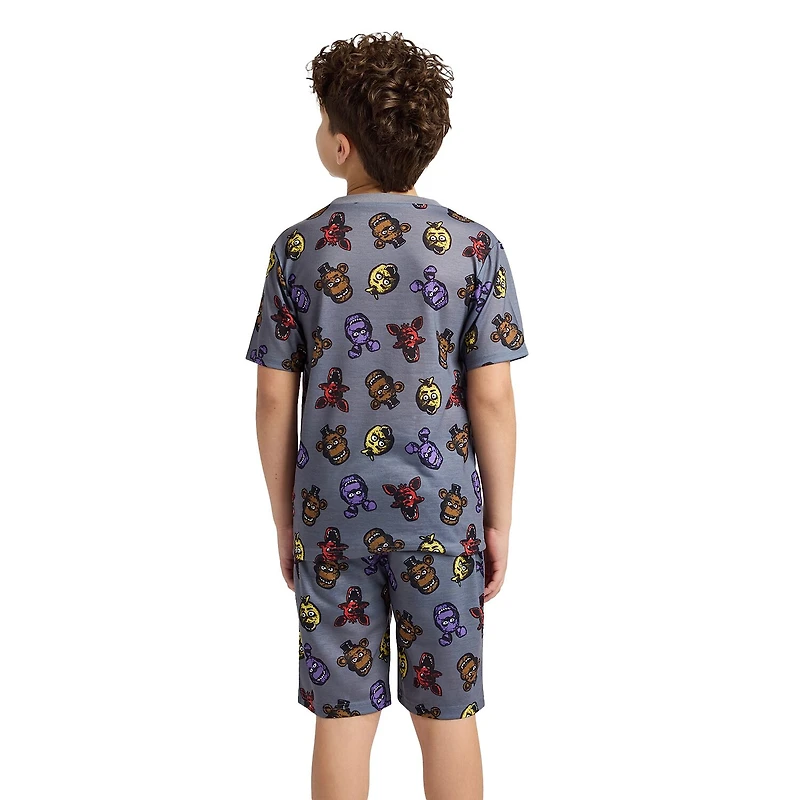 Little & Big Kid Boys Five Nights at Freddys Crew Neck Short Sleeve 4-pc. Pajama Set