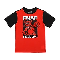 Little & Big Kid Boys Five Nights at Freddys Crew Neck Short Sleeve 4-pc. Pajama Set