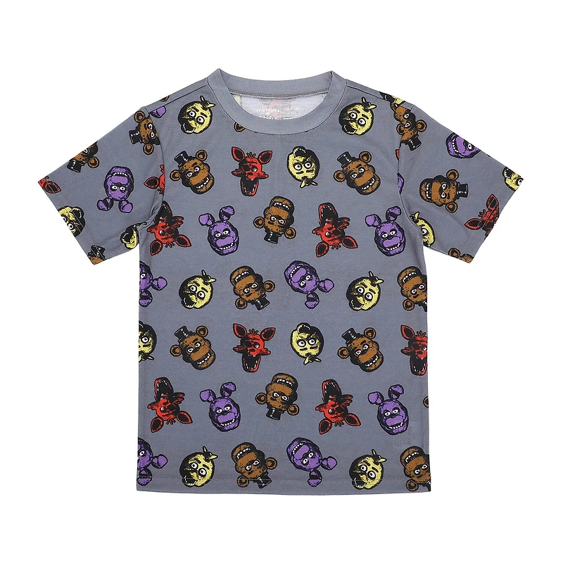 Little & Big Kid Boys Five Nights at Freddys Crew Neck Short Sleeve 4-pc. Pajama Set