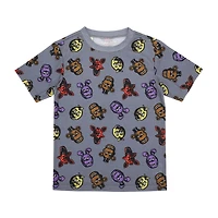 Little & Big Kid Boys Five Nights at Freddys Crew Neck Short Sleeve 4-pc. Pajama Set
