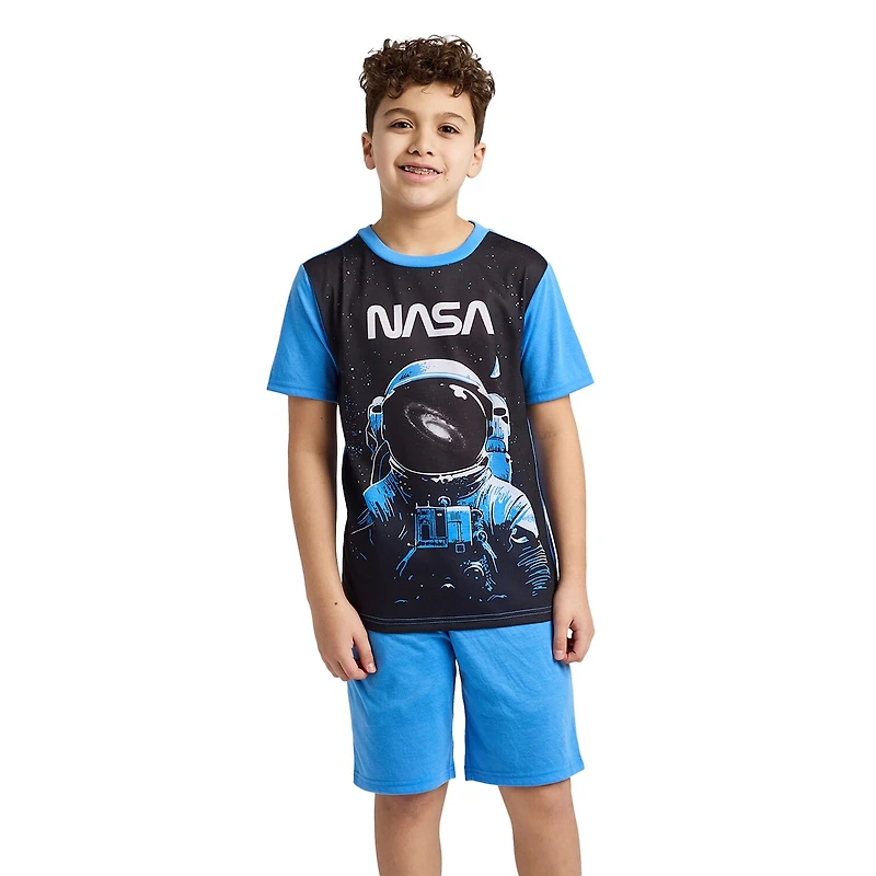 Little & Big Kid Boys NASA Crew Neck Short Sleeve 4-pc. Pajama Set