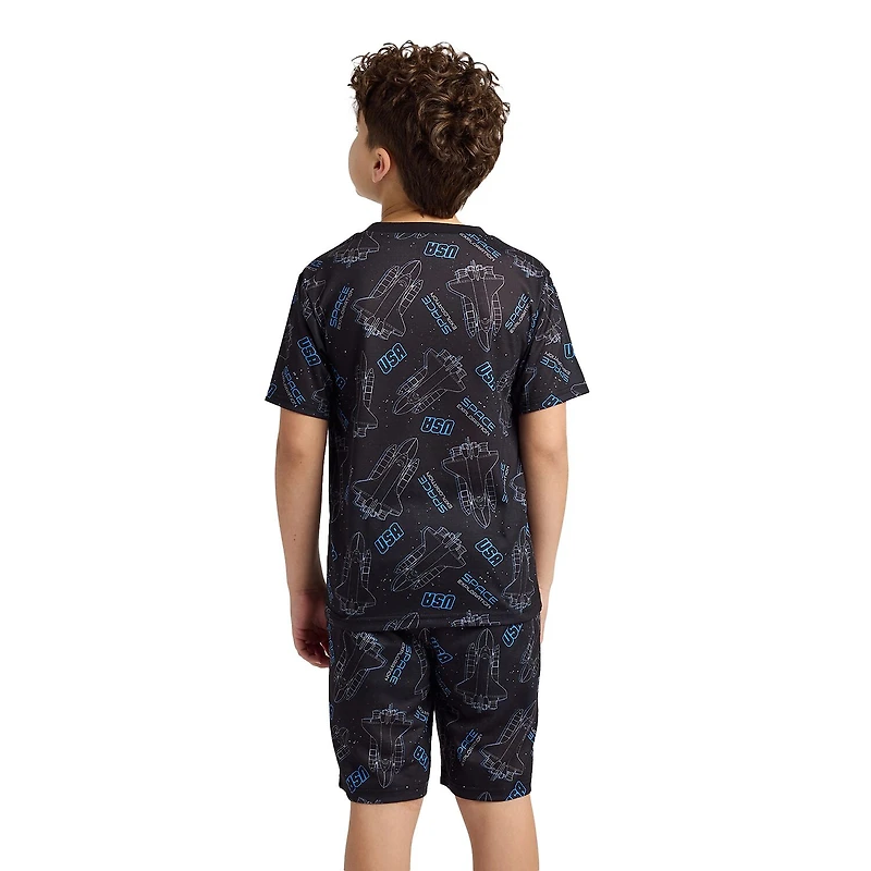 Little & Big Kid Boys NASA Crew Neck Short Sleeve 4-pc. Pajama Set