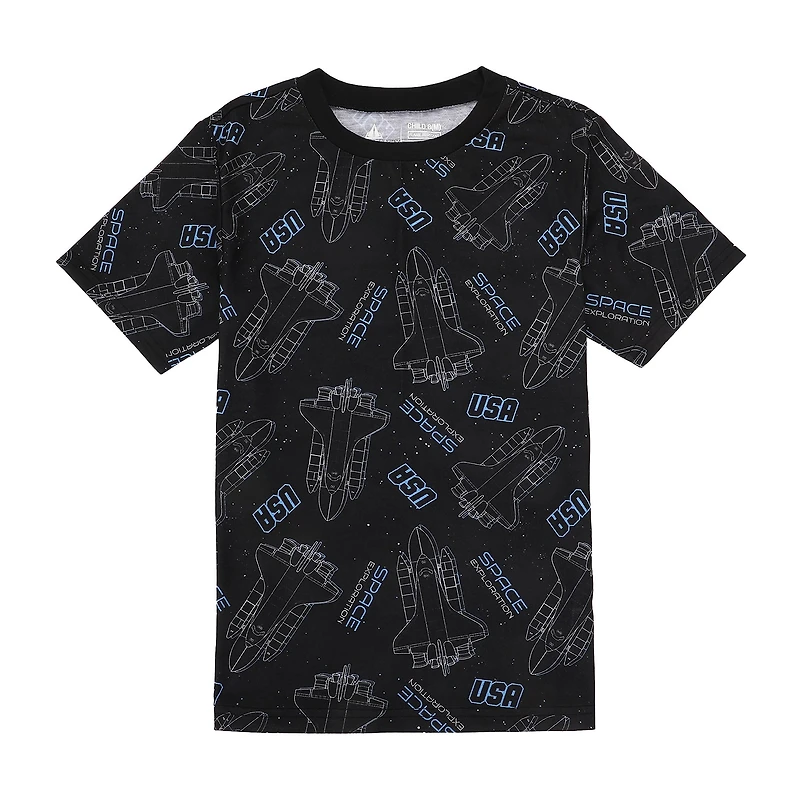 Little & Big Kid Boys NASA Crew Neck Short Sleeve 4-pc. Pajama Set