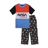 Little & Big Kid Boys NASA Crew Neck Short Sleeve 2-pc. Pajama Set