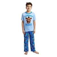 Little & Big Kid Boys Five Nights at Freddys Crew Neck Short Sleeve 2-pc. Pajama Set