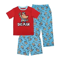 Little & Big Kid Boys Crew Neck Short Sleeve 3-pc. Pajama Set