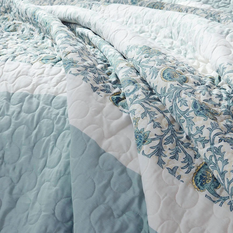 Madison Park Vanessa 6-Pc Cotton Percale Quilt Set With Throw Pillows