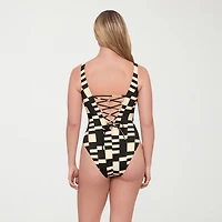 S3 Swim Womens Floral Moderate Coverage One Piece Swimsuit