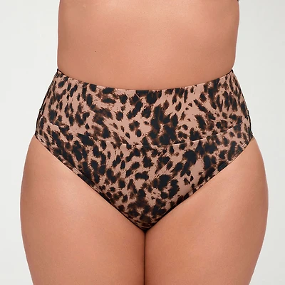 S3 Swim Womens Animal Moderate Coverage High Waist Bikini Swimsuit Bottom