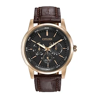 Citizen® Eco-Drive® Mens Brown Leather Strap Watch BU2013-08E