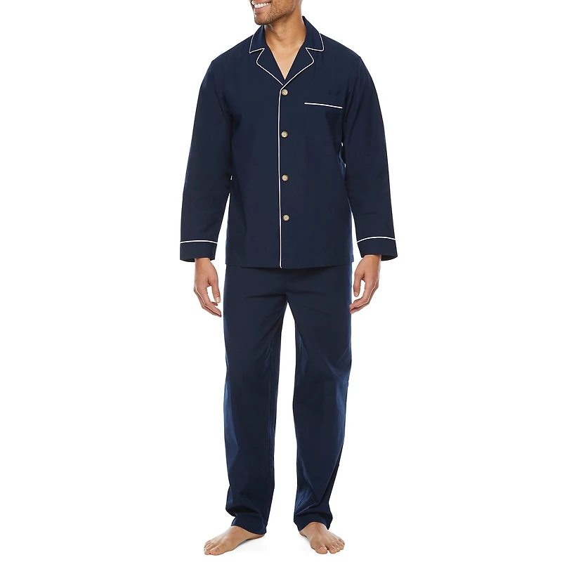 Stafford Modal Mens Long Sleeve 2-pc. Pajama Set