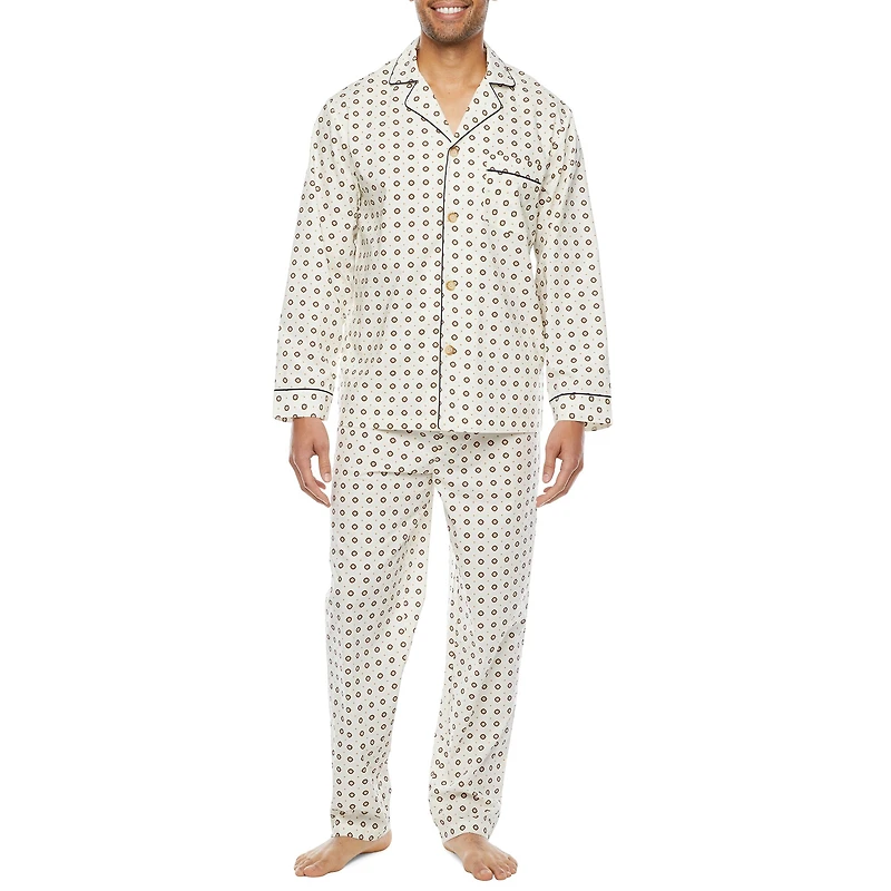 Stafford Modal Mens Long Sleeve 2-pc. Pajama Set