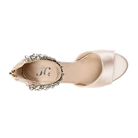 Journee Collection Womens Connor Pumps Zip Open Toe Wedge Heel