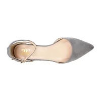 Journee Collection Womens Arkie Pumps Buckle Pointed Toe Wedge Heel